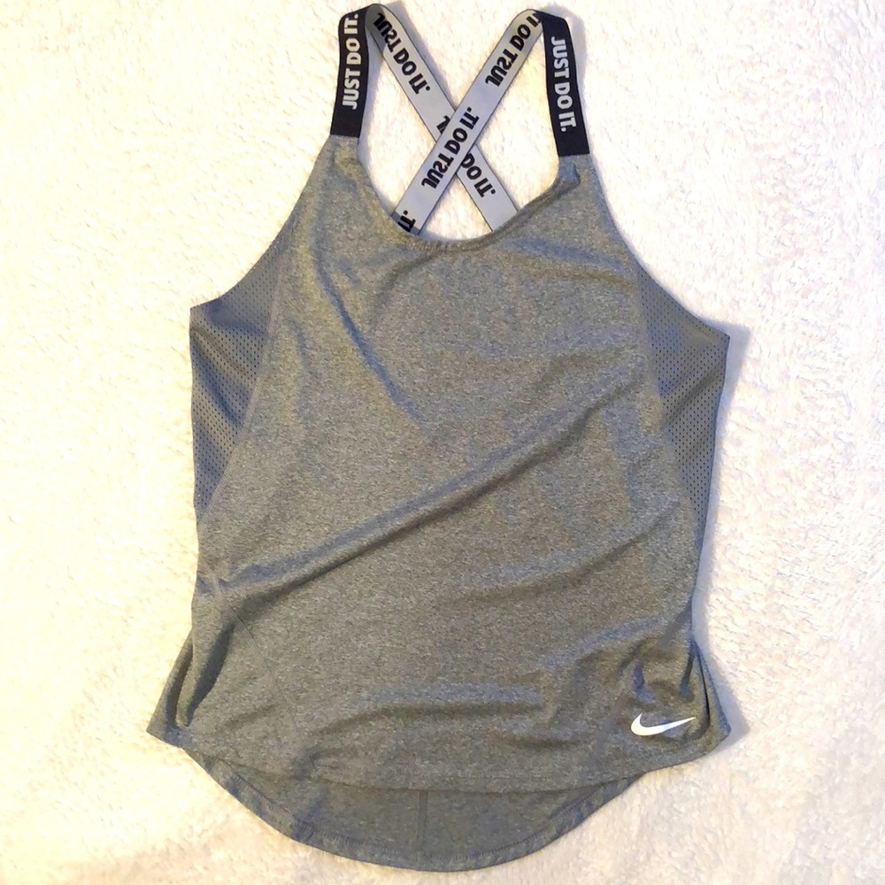 Nike Tank Top. Dri-Fit w/ Mesh and “Just Do It” Straps. Like New. Sz Small.